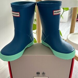 Hunter Kids Teal and Blue Rain Boots